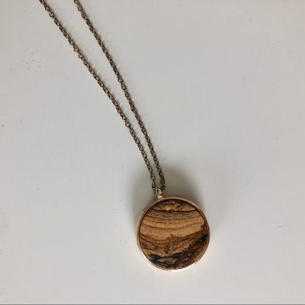 Double sided stone necklace